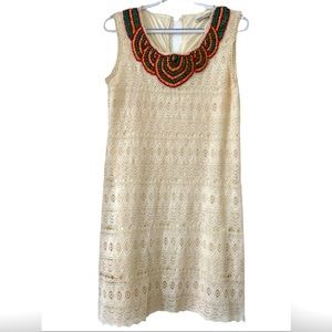 Boho Beaded midi lace dress S/M